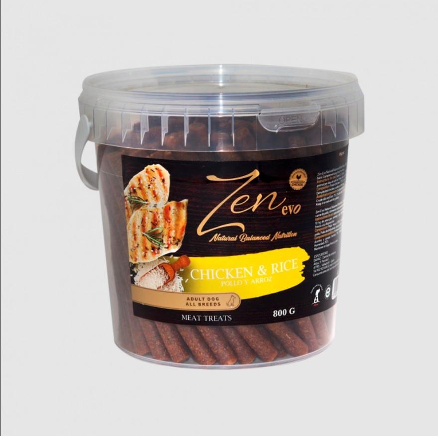 ZEN EVO BARRITAS POLLO Y ARROZ 800 GRS.